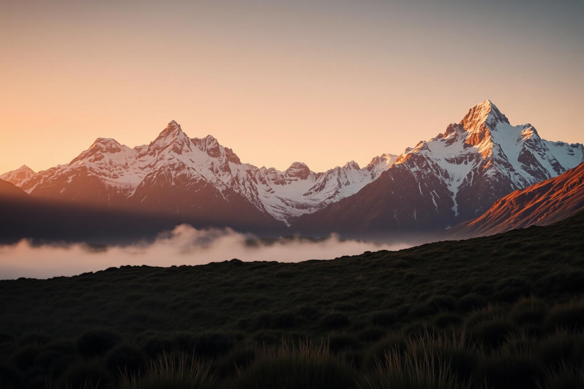 Rugged alpine ridge in New Zealand